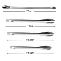LAB-MRO Stainless Steel Medical Pharmacy Lab Mini Micro Sampling Spoon Spatulas Scoop, Set of 4