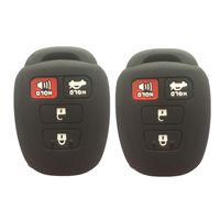 A Pair Black 4 Buttons Fob Skin Key Jacket Smart Skin Jacket Cover Protector For 2012 2013 2014 Toyota Camry