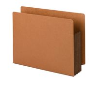 Smead End Tab File Pocket, Reinforced Straight-Cut Tab, 3-1/2" Expansion, Extra Wide Letter Size, Redrope with Dark Brown Gusset, 10 per Box (73681)