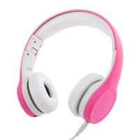 Kids Headphones Volume Limited On Ear Headphones for Kids with Music Sharing (Pink)