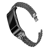 Mtozon Bands Compatible with Fitbit Charge 2, Metal Bling Wristbands for Women Replacement Dressy Bracelet/Bangle for Ladies, Black