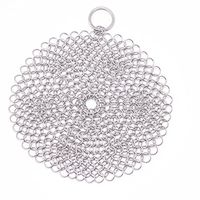 FORESTIME Stainless Steel 316 Cast Iron Cleaner Brush Scrubber for Cast Iron Pan Cast (B, 1515cm)