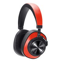 Bluetooth Headphones Over Ear, Bluedio T7 Turbine Custom Active Noise Canceling Headphone 57mm Driver Hi-Fi Stereo & 30Hrs Playtime, Wireless Headsets with Mic for PC/Cellphone/Travel/Work, Red
