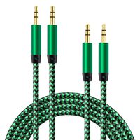 AUX Cord for Car, Ailkin 2 Pack 3.5mm Auxiliary Audio Cable, Braided Stereo AUX Chords Compatible Headphone Car, iPhone, iPod, iPad, Samsung Galaxy, HTC, LG, Google Pixel, Tablet & More