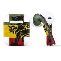 Protective Skin Wrap for Apple AirPods, Vinyl Sticker Cover Decal, Rasta Lion Africa