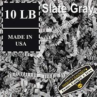Mighty Gadget Brand 10 LB Value Pack Crinkle Cut Paper Shred Filler for Packing and Filling Gift Baskets, Gift Boxes Natural Craft Bedding in Dark Slat Gray (10 LB)