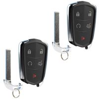 Key Fob Keyless Entry Smart Remote Shell Case & Pad fits Cadillac ATS, CT6, CTS, SRX, XT5, XTS, Set of 2