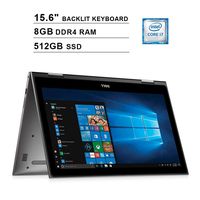 2019 Dell Inspiron 15 5579 15.6 Inch FHD 2-in-1 Touchscreen Laptop (8th Gen Intel Quad Core i7-8550U up to 4.0 GHz, 8GB RAM, 512GB SSD, Intel UHD Graphics 620, Backlit Keyboard, Windows 10) (Renewed)
