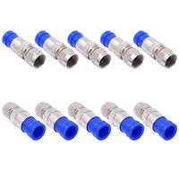 Fancasee (10 Pack) RG6 Compression Connector 75 Ohm Screw-on F Type Coax Coaxial Adapter Plug Fitting for Digital Audio Video TV Satellite Antenna Cable Cord