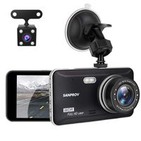 Dash Cam SANPROV Car Dash Cam Front and Rear Car Camera 1080P Full HD 4.3 inch 170° Wide Angle Dash Camera for Cars Driving Recorder with WDR Parking Monitor G-Sensor and Loop Recording