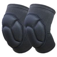 Breathable Knee Pads 1 Pairs Thick Sponge Anti-collision avoidance Knee Sleeve Support Outdoor Climbing Sports Riding Cycling Anti-slip Leg Protector Protective Guard (Black)