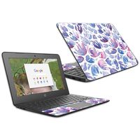 MightySkins Skin Compatible with HP Chromebook 11 G6 11.6" (2018) - Blue Petals | Protective, Durable, and Unique Vinyl Decal wrap Cover | Easy to Apply, Remove, and Change Styles | Made in The USA