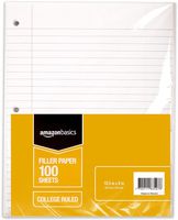 AmazonBasics Wide Ruled Loose Leaf Filler Paper, 100 Sheet, 10.5 x 8 Inch, 6-Pack
