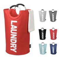 DOKEHOM 115L X-Large Laundry Basket (6 Colors) with Coin Pocket, Collapsible Fabric Laundry Hamper, Foldable Clothes Bag, Folding Washing Bin (Red, XL)