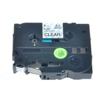 NineLeaf 1PK TZe121 TZ-121 TZe-121 (3/8" X 26.2', 9mm x 8m) Black on Clear Tape Compatible for Brother P-Touch labelers (TZ Machines)