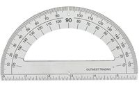 OUTWEST TRADING Plastic Student Math Protractor 180 Degrees with 6 Inch Ruler, Set of 36