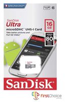 SanDisk Ultra SDSQUNS-016G-GN3MN 16GB 80MB/s UHS-I Class 10 microSDHC Card
