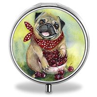 Dog Pill Case, Round Stainless Drug Organizer Container Medicine Cover for Pocket Daily&Weekly
