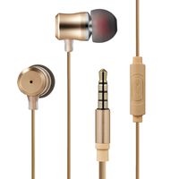 PAVAREAL Wired Earphones Metal Headphones Noise Cancelling Earbuds Bass Stereo Sports Headsets With Stereo Mic Remote Control For IPhone, IPad, IPod, Samsung, Smartphones PC Mp3 Player Etc(Gold)