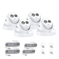 SANNCE 2MP Outdoor Security IP Turret H.265 PoE Camera, 19201080, 100ft NightVision,True Metal Housing, IP66 Weatherproof, Mini Dome Network Camera with Built-in Microphone for Clear Audio(4 Pack)