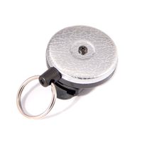 KEY-BAK Original XD Retractable Keychain, 28" Retractable Cord, Chrome Front, Removable Swivel Belt Clip, 20 oz. Retraction, Split Ring