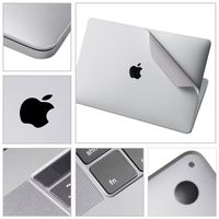 XSKN 4 in 1 Ultra Thin Full Body Skins Decal Sticker Compatible 15 inch Touch Bar MacBook A1707 A1990, Set with Palmrest, Trackpad, Upper and Bottom Cover Protective Skin (Apple Silver)