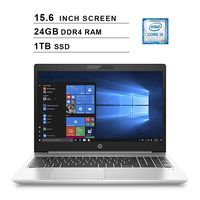 HP 2019 ProBook 450 15.6 Inch FHD Business Laptop (Intel Quad-Core i7-8565U up to 4.6 GHz, 24GB RAM, 1TB SSD, Intel UHD 620, Bluetooth, WiFi, HDMI, Win 10 Pro) (Silver)