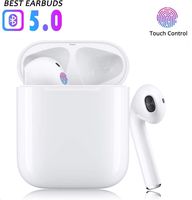 True Wireless Earbuds Bluetooth 5.0 TWS Earphones with Fast Charging Case Noise Cancelling Headphones 3D Stereo in-Ear Headphones White (W) (W) (T) (WW)
