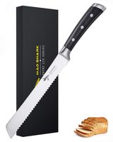 Bread Kinfe-MAD SHARK 8 Inch Pro Serrated Bread Cutter,German High Carbon Stainless Steel Cake Knife with Ergonomic Handle, Ultra Sharp Baker's Knife