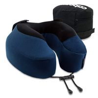 Cabeau Evolution S3 Travel Pillow, Memory Foam Airplane Neck Pillow for Travel, Breathable & Machine Washable Soft Cover, 360-Degree Neck & Chin Support, Navy Blue