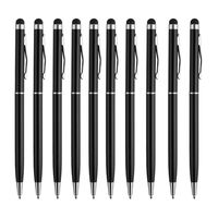 Stylus Pen,UROPHYLLA 10pcs Universal 2 in 1 Capacitive Ballpoint Stylus Pens for Touch Screen,iPhone,Samsung,HTC,Kindle,Tablet,All Capacitive Touch Screen Device Stylus for iPad (10PCS Black)