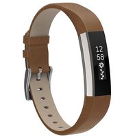 Henoda Replacemnt Leather Bands Compatible with Fitbit Alta/Fitbit Alta HR, Matte Brown Classic Genuine Leather Wristband, Small Large, No Tracker