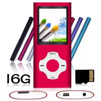 Tomameri - Portable MP3 / MP4 Player with Rhombic Button, Including a Micro SD Card and Support Up to 64GB, Compact Music, Video Player, Photo Viewer Supported (Black-and-Red)