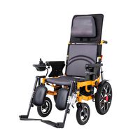 DR - Electric Wheelchair, Folding and Reclining Wheelchair, Disabled Elderly Four-Wheeled Care Vehicle, Load 100kg (Color : Lithium Battery 12A)