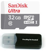 32GB SanDisk Ultra MicroSDXC Memory Card works with Raspberry Pi 3 Model B, Pi 2, Zero UHS-I Class 10 48mb/s with Everything But Stromboli Memory Card Reader