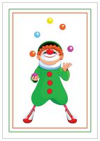 NW Pitney Ink Clowns Children's Birthday Card, 5 x 7 Inches (1165CBD)