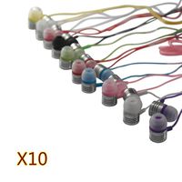 JustJamz 2.0 Jelly Matte Colorful in-Ear Earbud Headphones 3.5mm Stereo Multi-Color Bulk Earbuds 10 Pack
