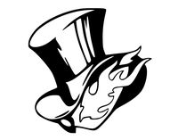 Persona Video Game 5.5" Phantom Thieves Magic Hat Die Cut Decal for Cars Tablets Laptops Skateboards - White Color