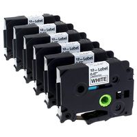 Label KINGDOM 6 Pack Replace TZe231 TZe Tapes 12mm 0.47 Inch Laminated White TZ231 Label Tape Compatible with Brother P-Touch Label Maker PT-D210 PT-D600 PT-2730VP PT-H100 PT-1880 PT-1010 PT-2300