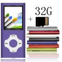 Tomameri - Portable MP3 / MP4 Player with Rhombic Button, Including a Micro SD Card and Support Up to 64GB, Compact Music, Video Player, Photo Viewer Supported - White+Purple