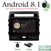Android 8.1 Car Stereo in Dash Car Radio with Bluetooth 10" LCD GPS Navigation for Toyota Land Cruiser LC200 2004-2015 Support FM AM Mirror Link 1080P Video WIFI/3G(No DVD/CD) with Camera &Canbus