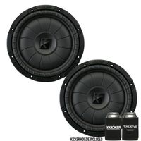 KICKER CVT12 CompVT 12-Inch (300mm) Subwoofer, 2-Ohm Bundle