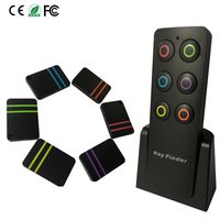 Key Finder, Smavida Remote Finder Keychain Lost Key Fob Locator Car Key Phone Wallet Tracker, 1 Transmitter with 6 Color-Coded Finders[Battery Replaceable]