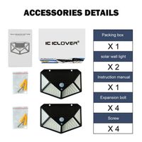 LFJNET [Upgraded 1Pc/2 pcs LED Solar Powered Lights Outdoor Wireless Motion Sensor Wall Yard Garden Lamp 2pcs