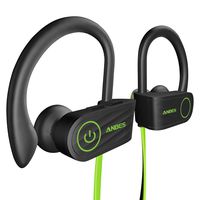 Bluetooth Headphones, Anbes Wireless Earbuds, IPX7 Waterproof Sports Earphones with Ear Hooks & Mic, HD Stereo in-Ear Headphones Gym Running Workout, 8 Hours Battery Noise Canceling Headsets