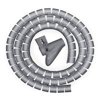 Cable Wires Organizer, Jelanry Coiled Tube Cable Management PC Cinema TV Cables Sleeve with Cord Organizer Clip Hide Wires Cover Cables, to Keep Desk Tidy, to Protect Cable from Pet's Bite Grey