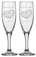 Gifts Infinity Engraved Wedding Champagne Flutes Set of 2 Personalized Toasting Glasses (Infinity Love)