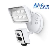 ANNKE AI Floodlight Camera Smart WiFi Home Security System, PIR Motion-Activated, 1080P HD Remote Viewing + Two-Way Talk Siren Alarm, Cloud Storage Available w/APP Alarm Push, White