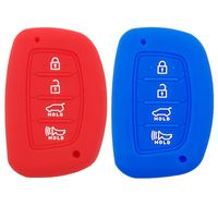 Coolbestda 2Pcs Rubber Smart Key Fob Cover Case Remote Skin Keyless Jacket Protector for 2018 2017 2016 Hyundai Tucson Elantra Sonata 4Buttons (NOT FIT Flip/Pop Out/Folding Key