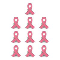 Pack of 10, Official Breast Cancer Awareness Pink Lapel Pin by Crystal Lemon